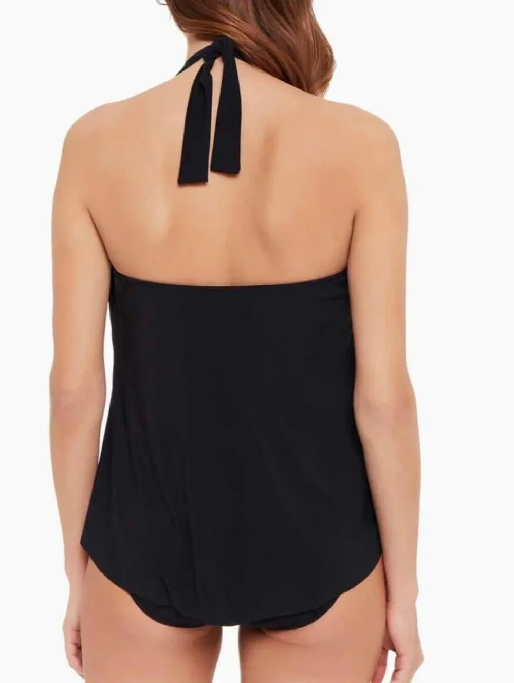 NWT MagicSuit Black Sophie Draped Neck Halter Style Tankini Swim Top Size US 8
